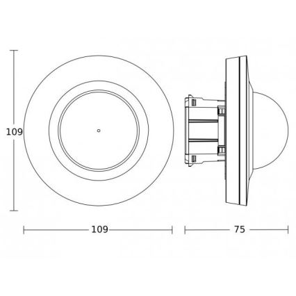 Steinel 088248 - Rörelsesensor infälld med närvarosensor PD-24 ECO DALI-2 360° svart