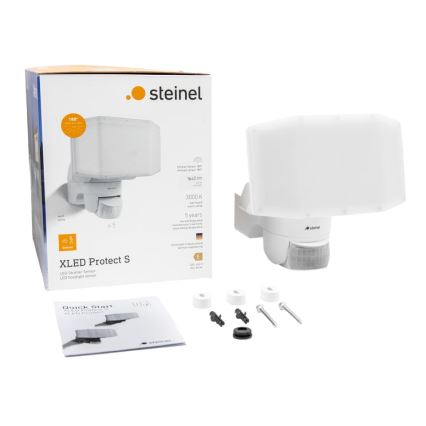 Steinel 089894 - LED strålkastare med sensor XLED PROTECT LED/14,3W/230V 3000K IP54 vit
