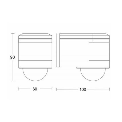 STEINEL 602710 - Infraröd väggsensor för utomhusbruk IS240 antracit IP54