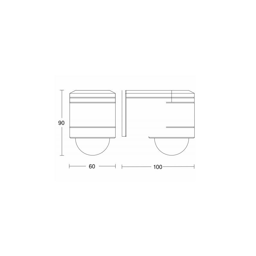 STEINEL 602710 - Infraröd väggsensor för utomhusbruk IS240 antracit IP54