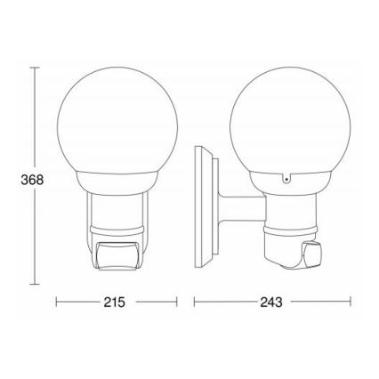 STEINEL 634216 - L 560 S Utomhusensor Vägglampa svart IP44