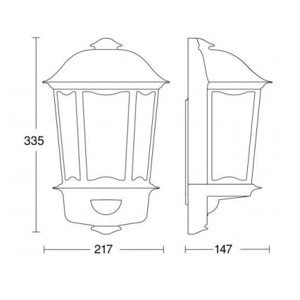 Steinel 644512 - Utomhusbelysning med sensor L 190 S 1xE27/100W/230V IP44