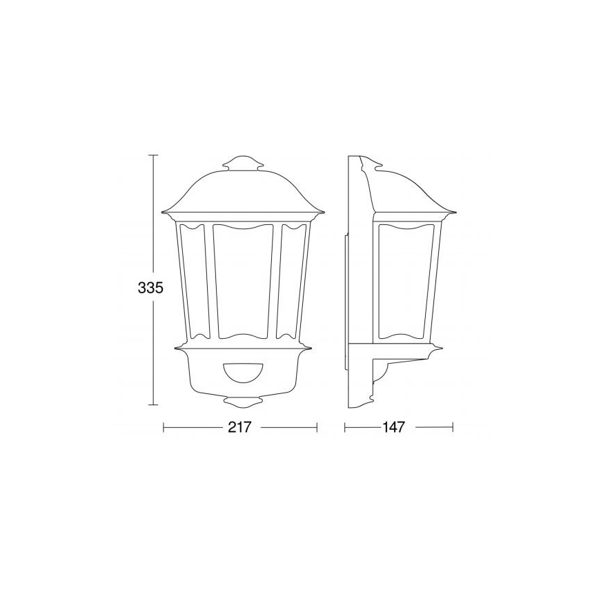 Steinel 644512 - Utomhusbelysning med sensor L 190 S 1xE27/100W/230V IP44