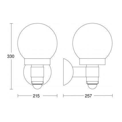 Steinel 657413 - Utomhusbelysning med sensor L 115 S 1xE27/60W/230V IP44