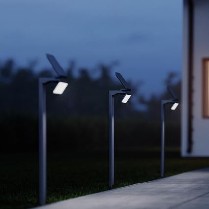 STEINEL 671211 - Solcell sensor LED strålkastare XSolar GL-S 0,5W/LED silver IP44 2500 mAh