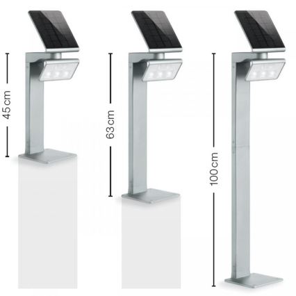 STEINEL 671211 - Solcell sensor LED strålkastare XSolar GL-S 0,5W/LED silver IP44 2500 mAh