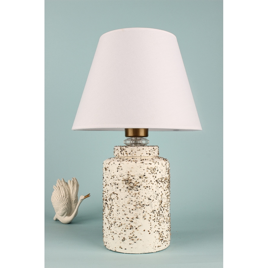 Stolslampa RAMZES 1xE27/40W/230V vit/beige