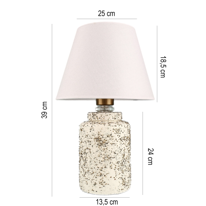 Stolslampa RAMZES 1xE27/40W/230V vit/beige