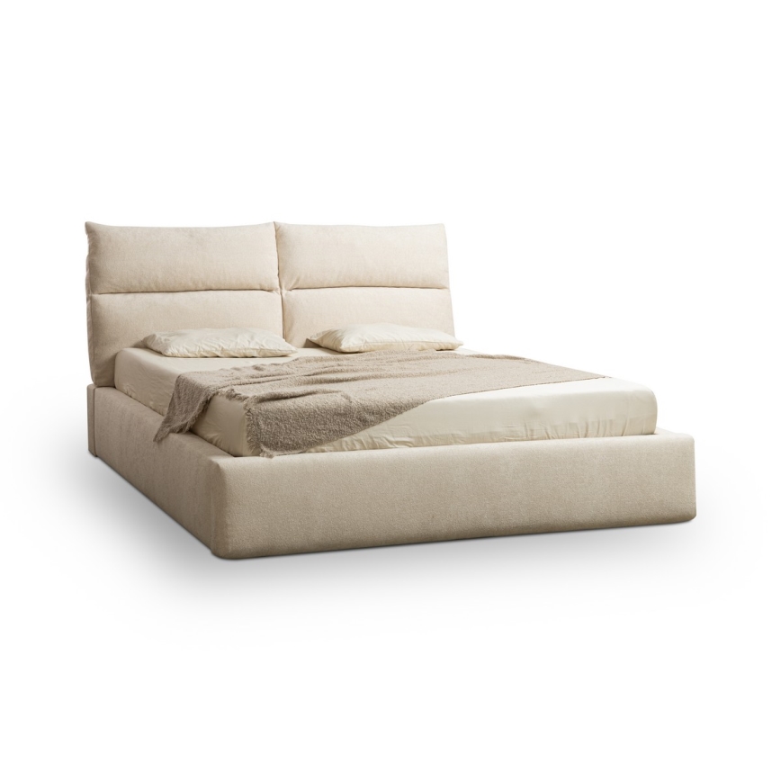 Stoppad säng BASIL 180x200 cm utan madrass, beige
