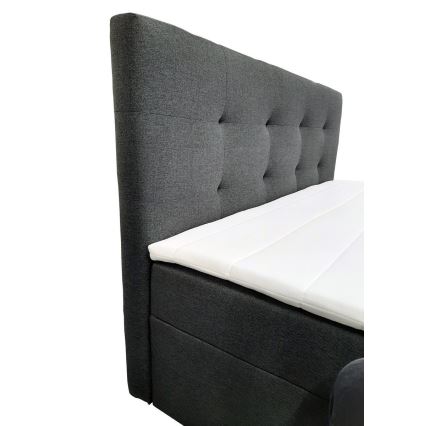 Upphöjd säng med madrasser och bäddmadrass med förvaringsutrymme EMBER 160x200 cm antracit
