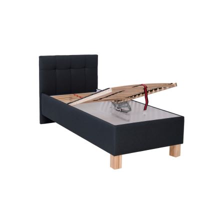 Stoppad säng med madrass och förvaringsutrymme MARIA ONE 90x200 cm antracit