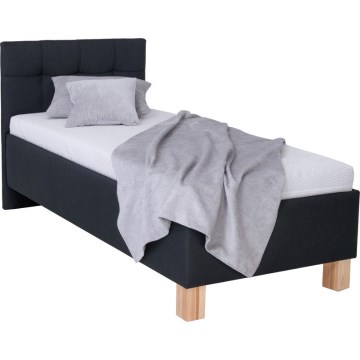 Stoppad säng med förvaring utan madrass MARIA ONE 90x200 cm antracit
