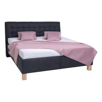 Stoppad säng med förvaring VIOLET 160x200 cm, antracit — utan madrass