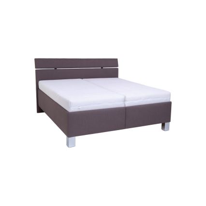 Stoppad säng med madrass och förvaringsutrymme ALIS 160x200 cm brun