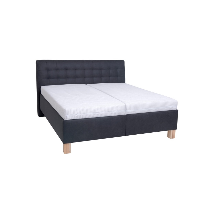 Stoppad säng med madrass och förvaringsutrymme VIOLET 180x200 cm antracit