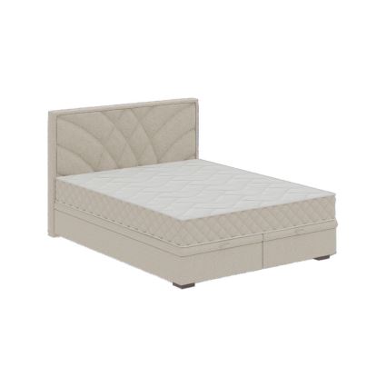 Stoppad säng med madrasser och förvaring GINA 140x200 cm beige
