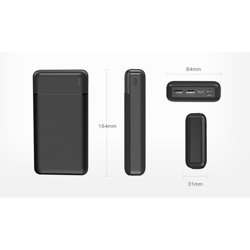 Strömbank 30000 mAh 3,7V svart