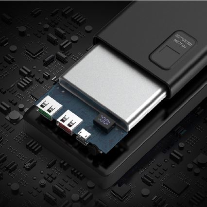 Strömbank med LED display kraftleverans  10000 mAh 3,7V svart