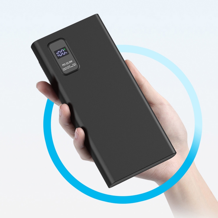 Strömbank med LED display kraftleverans  10000 mAh 3,7V svart