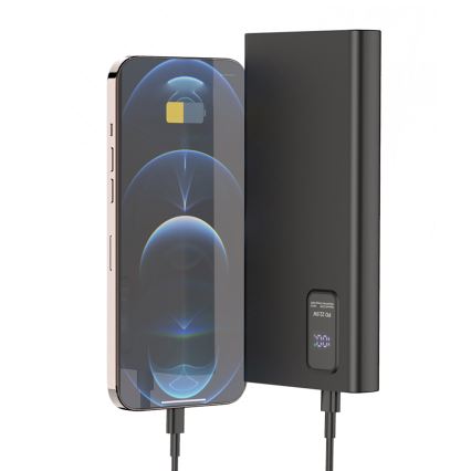 Strömbank med LED display kraftleverans  10000 mAh 3,7V svart