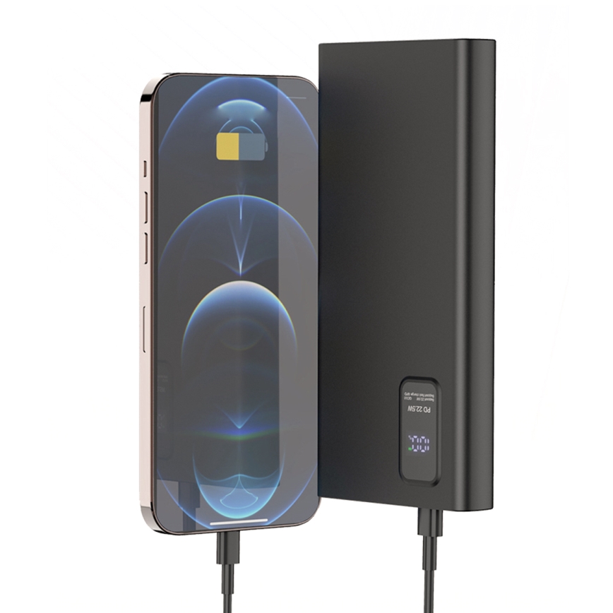Strömbank med LED display kraftleverans  10000 mAh 3,7V svart