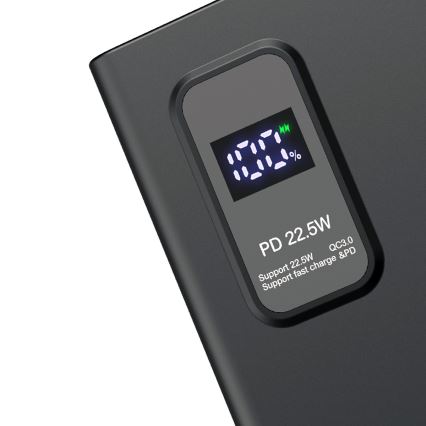 Strömbank med LED display kraftleverans  10000 mAh 3,7V svart