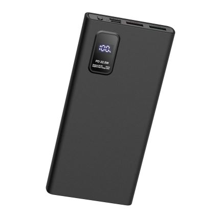Strömbank med LED display kraftleverans  10000 mAh 3,7V svart