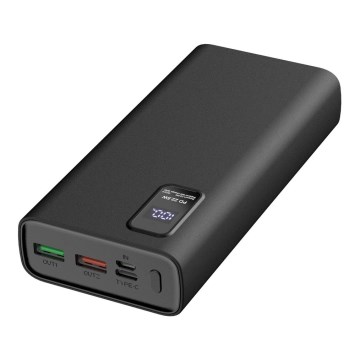 Strömbank med LED display  kraftleverans 20000 mAh 3,7V svart