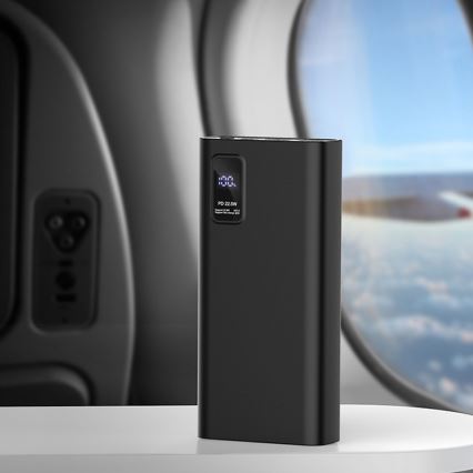 Strömbank med LED display  kraftleverans 20000 mAh 3,7V svart
