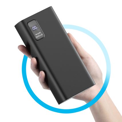 Strömbank med LED display  kraftleverans 20000 mAh 3,7V svart