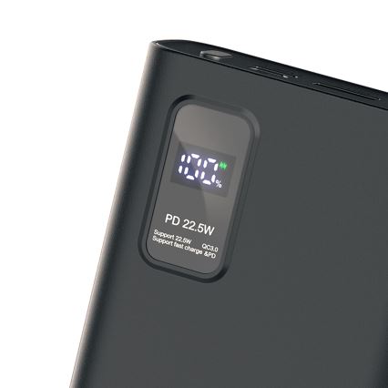 Strömbank med LED display  kraftleverans 20000 mAh 3,7V svart