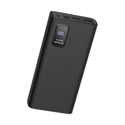 Strömbank med LED display  kraftleverans 20000 mAh 3,7V svart