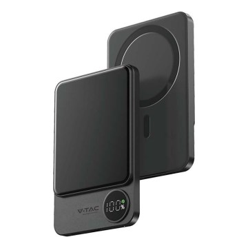 Strömbank med magnetisk display Power Delivery 5000mAh/20W/5V svart
