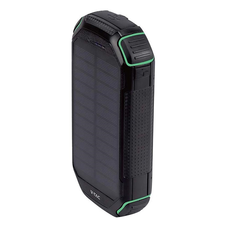 Strömbank solcell med ficklampa Power Delivery 30000mAh/20W/5V svart