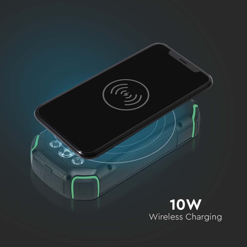 Strömbank solcell med ficklampa Power Delivery 30000mAh/20W/5V svart