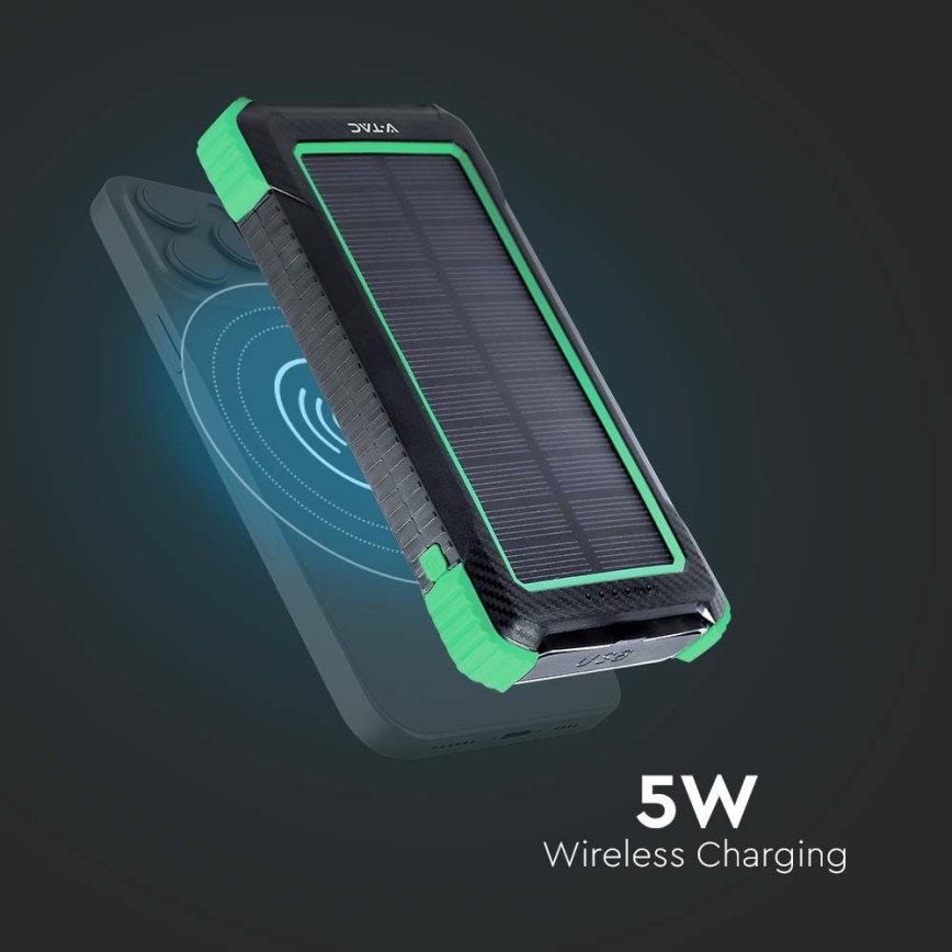 Strömbank solcell Power Delivery 10000mAh/10W/5V svart