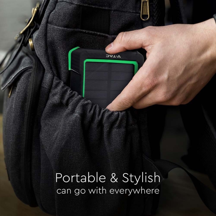 Strömbank solcell Power Delivery 10000mAh/10W/5V svart