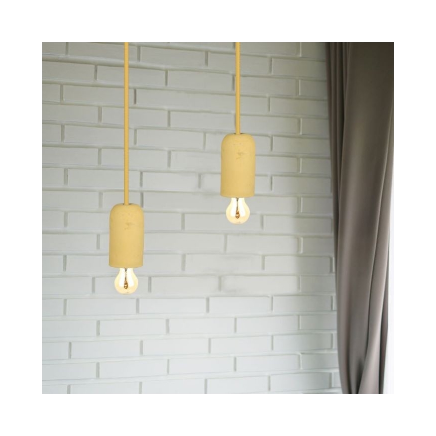 Strömkabel 1xE27/60W/230V betong/beige