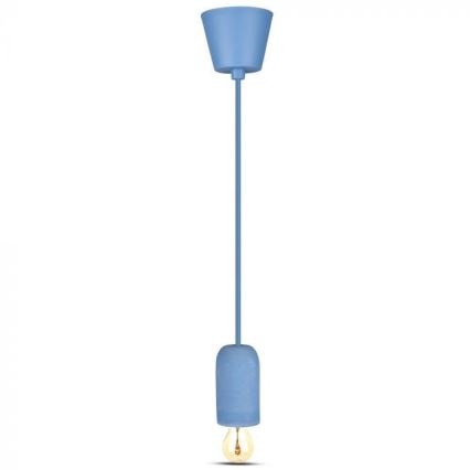 Strömkabel 1xE27/60W/230V betong/blå