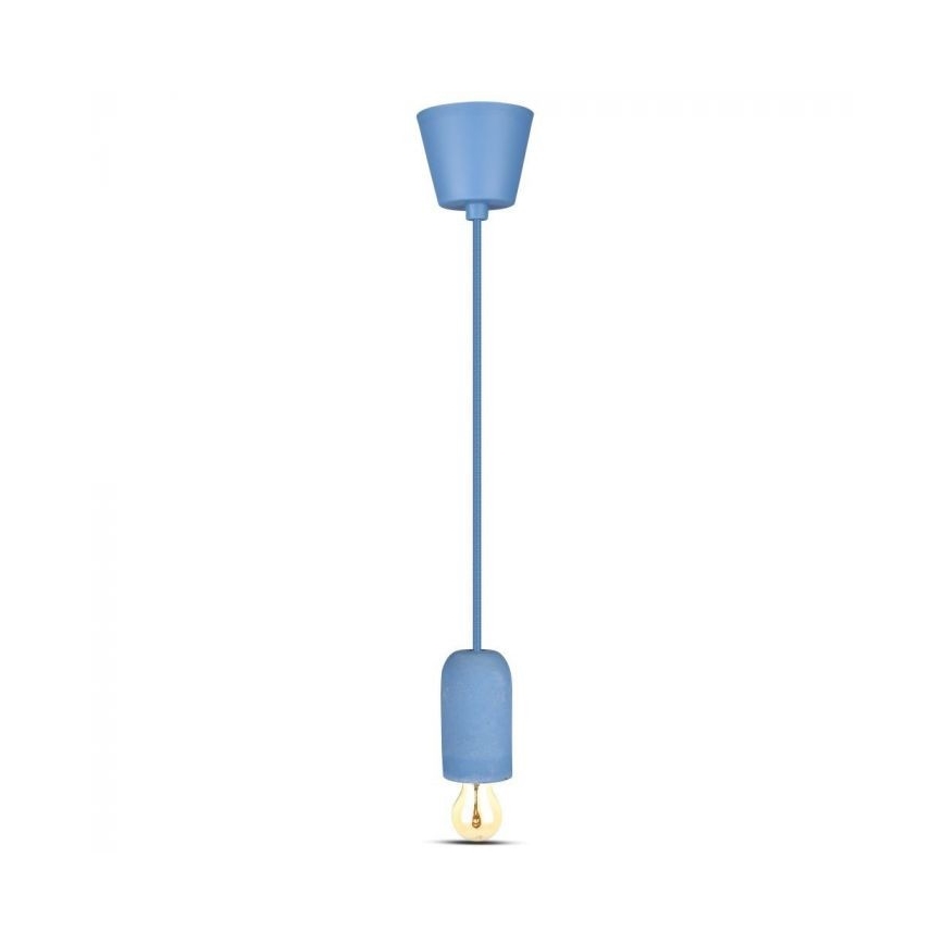 Strömkabel 1xE27/60W/230V betong/blå