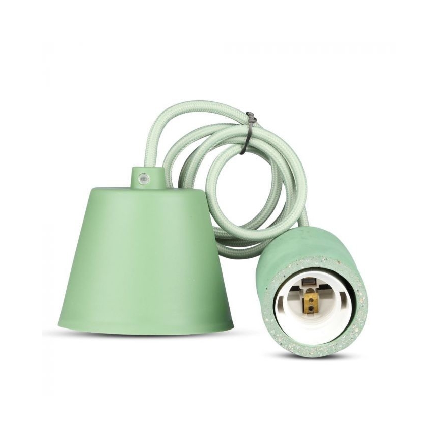 Strömkabel 1xE27/60W/230V betong/grön