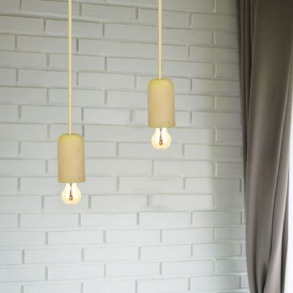 Strömkabel 1xE27/60W/230V betong/gul