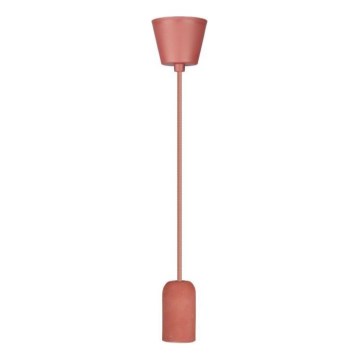 Strömkabel 1xE27/60W/230V betong/röd