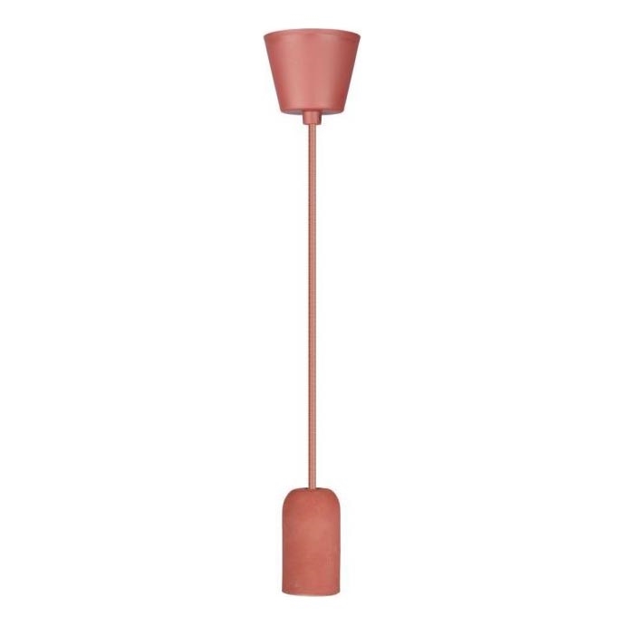 Strömkabel 1xE27/60W/230V betong/röd