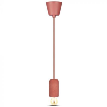 Strömkabel 1xE27/60W/230V betong/röd