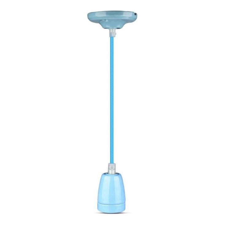 Strömkabel 1xE27/60W/230V blå/porslin