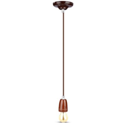Strömkabel 1xE27/60W/230V brun/porslin