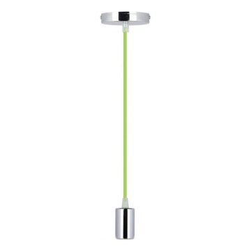 Strömkabel 1xE27/60W/230V grön/skinande krom