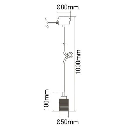 Strömkabel 1xE27/60W/230V