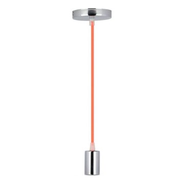 Strömkabel 1xE27/60W/230V orange/skinande krom